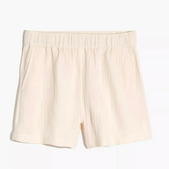 NWOT Madewell Lightspun Easy Pull On Short in Cream - Picture 2 of 14